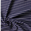 White on Navy Horizontal Rope Stripe Italian Designer Denim #31852 Fabric By The Yard