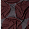 Wine Jumbo Dot on Heather Charcoal Italian Rayon/Spandex Jersey Knit #31915 Fabric By The Yard