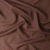 White Vertical Pinstripe on Brown Designer Linen #31920 Fabric By The Yard - Wide shot