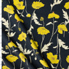 Mustard and Ivory Floral on Midnight Japanese Micro Wale Corduroy from Hokkoh #31955 Fabric By The Yard