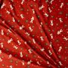 Bunnies and Berries on Red Japanese Micro Wale Corduroy from Hokkoh #31963 Fabric By The Yard - Wide shot
