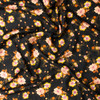 Blush Floral on Black Rayon Crepe #31966 Fabric By The Yard - Wide shot