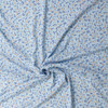 Tan, Brown, and Slate Mini Floral on Light Blue Rayon Gauze #31970 Fabric By The Yard - Wide shot