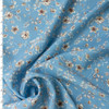Brown on White Sketch Floral on Sky Rayon Challis #31971 Fabric By The Yard