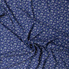 Pink and Green Mini Floral on Navy Rayon Challis #31972 Fabric By The Yard - Wide shot