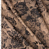 Cappuccino and Black Twill Weave Floral Designer Jaquard #32029 Fabric By The Yard