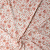 Red and Offwhite Paisley Floral Linen Look Rayon #32035 Fabric By The Yard - Wide shot