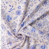 Blue and White Paisley Floral Linen Look Rayon #32036 Fabric By The Yard