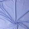 White on Light Blue Horizontal Stripes Designer Cotton Jersey Knit #32057 Fabric By The Yard - Wide shot