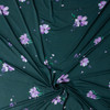 Lilac Flowers on Dark Hunter Designer Rayon Jersey Knit #32058 Fabric By The Yard - Wide shot
