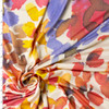 Faded Red, Orange, and Yellow Watercolor Leaves on White Designer Rayon Jersey Knit #32060 Fabric By The Yard