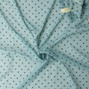 Black on Dusty Aqua Dots Silk Chiffon #32064 Fabric By The Yard - Wide shot
