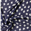 Ivory Shamrocks on Navy Blue Silk Chiffon #32065 Fabric By The Yard