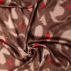 Red Grass Flowers on Brown and Tan Abstract Silk Charmeuse #32067 Fabric By The Yard - Wide shot
