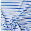 White and Royal on Baby Blue Horizontal Stripe Nylon/Spandex Stretch Terry from ‘Frankies Bikinis’ #32180 Fabric By The Yard