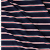Red, White, and Navy Blue Horizontal Pencil Stripe Stretch Rayon/Spandex Jersey #32182 Fabric By The Yard