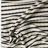 Black on Offwhite Horizontal Stripe Stretch Pucker Knit #32186 Fabric By The Yard
