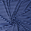 Periwinkle on Navy Horizontal Stripe Stretch Pucker Knit #32191 Fabric By The Yard - Wide shot