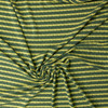 Lemon Yellow on Olive Horizontal Stripe Stretch Pucker Knit #32193 Fabric By The Yard - Wide shot