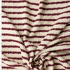 Wine on Offwhite Horizontal Stripe Stretch Pucker Knit #32194 Fabric By The Yard