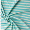Striped Alike Aqua Stretch Cotton Jersey Knit from Art Gallery Fabrics #32306 Fabric By The Yard