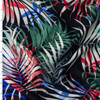 Colorful Layered Fronds on Black Rayon Challis #32329 Fabric By The Yard
