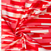 Red, Coral, and Peach Layered Geometric Stretch Cotton Poplin #32341 Fabric By The Yard