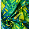 Teal and Green Layered Foliage Rayon/Linen #32353 Fabric By The Yard
