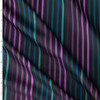 Jeweltone Satin Stripe on Black Italian Cotton Shirting #32378 Fabric By The Yard