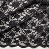 Black Floral Reimbroidered Lace #32385 Fabric By The Yard - Wide shot