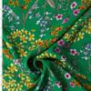 Wildflower Floral on Green Rayon Challis #32389 Fabric By The Yard