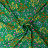 Wildflower Floral on Green Rayon Challis #32389 Fabric By The Yard - Wide shot