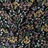 Wildflower Floral on Black Rayon Challis #32390 Fabric By The Yard - Wide shot