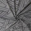 Black and White Abstract Geo Stretch Cotton Twill #32393 Fabric By The Yard - Wide shot