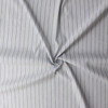 Navy, Sky, and Offwhite Vertical Stripe Marabella Stretch Linen/Viscose #32481 Fabric By The Yard - Wide shot