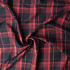 Red and Black Plaid European Linen #32494 Fabric By The Yard - Wide shot