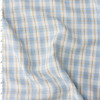 Sky Blue, Offwhite, and Caramel Plaid Seersucker #32509 Fabric By The Yard