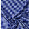 White and Royal Grid Check Poly/Rayon Seersucker #32519 Fabric By The Yard