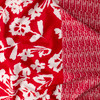 White on Red Island Border Print Cotton/Silk Lawn #32561 Fabric By The Yard - Wide shot