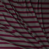 Navy and Red Stripe on Charcoal Stretch Viscose Wide Rib Knit #32572 Fabric By The Yard - Wide shot