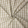 Tan, Olive, and Ivory Plaid Italian Cotton Seersucker #32604 Fabric By The Yard - Wide shot