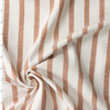 Burnt Orange on Offwhite Vertical Stripe Italian Herringbone Textured Cotton/Linen Blend #32616 Fabric By The Yard