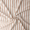 Burnt Orange on Offwhite Vertical Stripe Italian Herringbone Textured Cotton/Linen Blend #32616 Fabric By The Yard - Wide shot