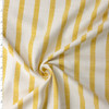 Mustard on Offwhite Vertical Stripe Italian Herringbone Textured Cotton/Linen Blend #32617 Fabric By The Yard