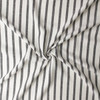 Black on Offwhite Vertical Stripe Italian Herringbone Textured Cotton/Linen Blend #32618 Fabric By The Yard - Wide shot