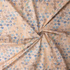 Blue and Pink Tiled Grunge Floral Stretch Cotton Poplin #32654 Fabric By The Yard - Wide shot