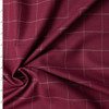Grey on Wine Windowpane Plaid Italian Cotton Flannel #32674 Fabric By The Yard
