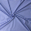 Denim Blue and White Gingham Designer Cotton Shirting #32747 Fabric By The Yard - Wide shot