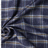 Sky, Brown, and White on Navy Speckled Plaid Italian Wool Blend Flannel #32769 Fabric By The Yard