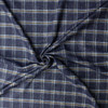 Sky, Brown, and White on Navy Speckled Plaid Italian Wool Blend Flannel #32769 Fabric By The Yard - Wide shot